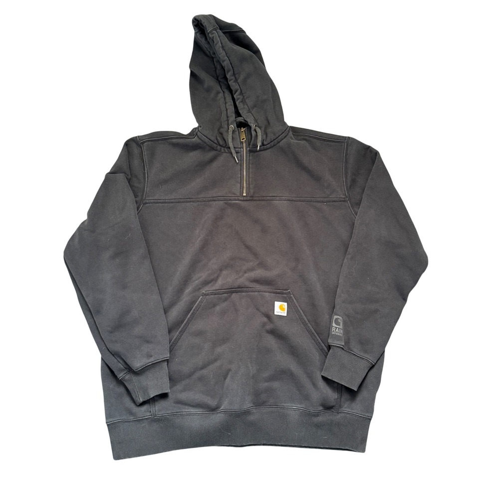 Carhartt Rain Defender 1/4 Zip Hoodie Mens 2XL Tall Black Original Fit Hoodie